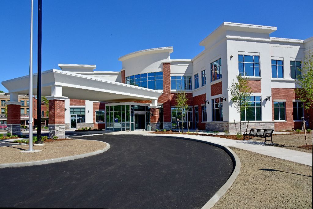 Modern hospital exterior